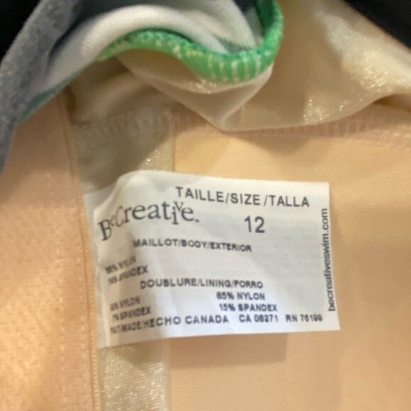 NWT women’s green stripe one piece swimsuit double straps size 12, Resortwear - Picture 8 of 10